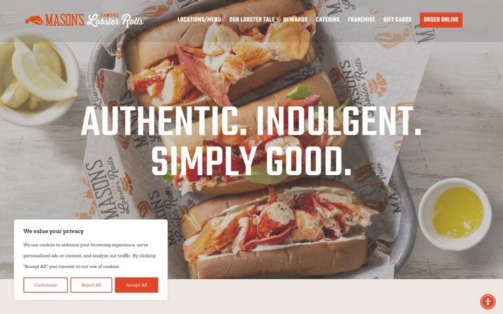 Screenshot of masonslobster.com