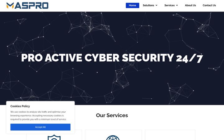 Screenshot of masprotechnologies.com