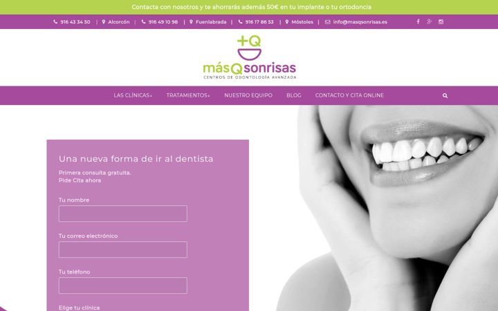 Screenshot of masqsonrisas.es