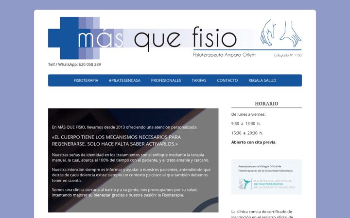 Screenshot of masquefisiovalencia.com