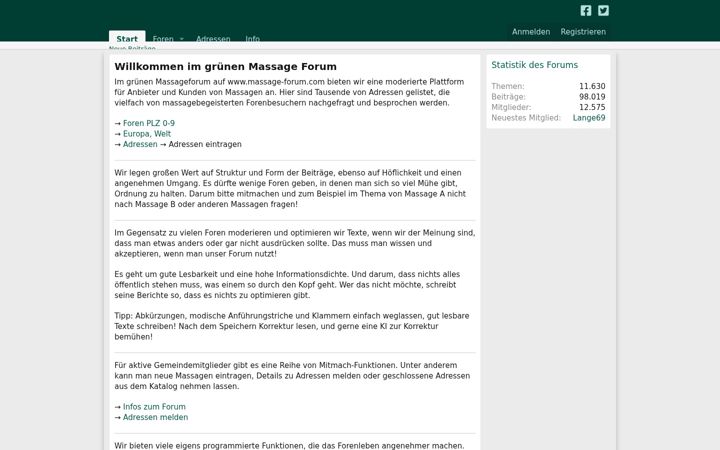 Screenshot of massage-forum.com