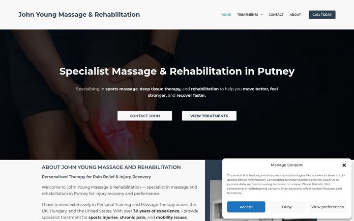 Screenshot of massageandrehabilitationclinic.com