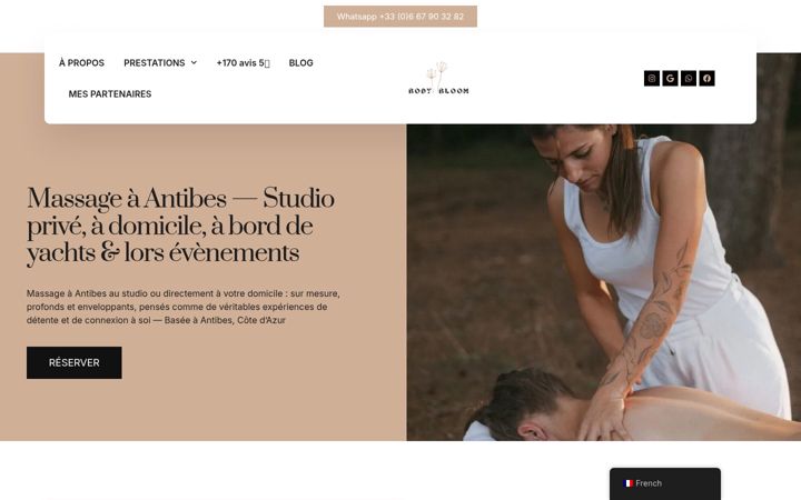 Screenshot of massagebodybloom.com