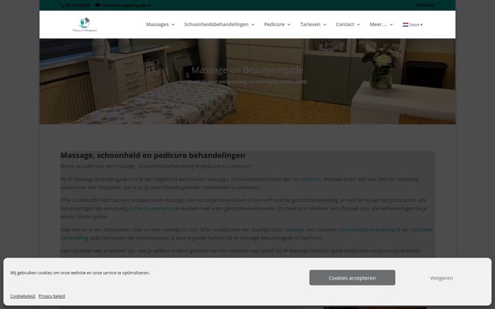 Screenshot of massagebrigade.nl