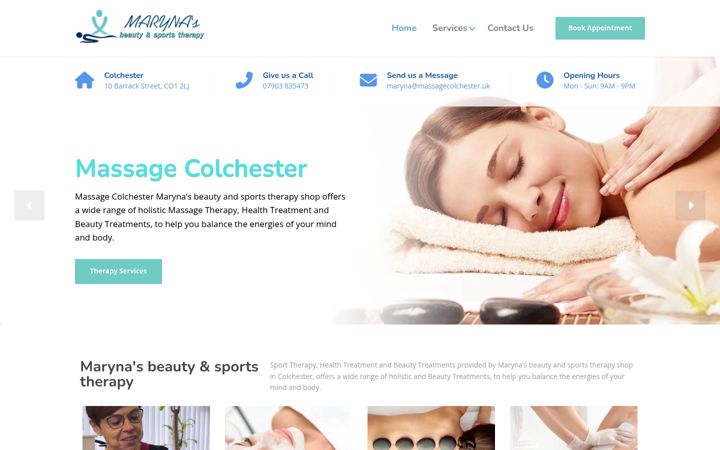 Screenshot of massagecolchester.uk