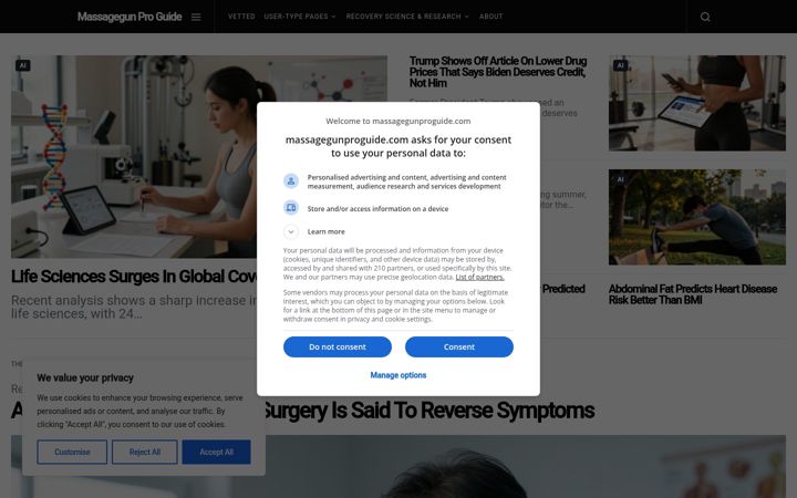 Screenshot of massagegunproguide.com