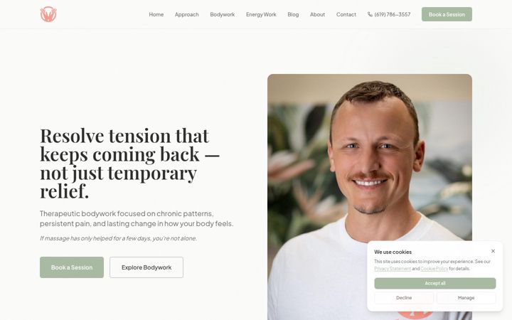 Screenshot of massagehabits.com