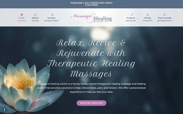 Screenshot of massagehealing.com