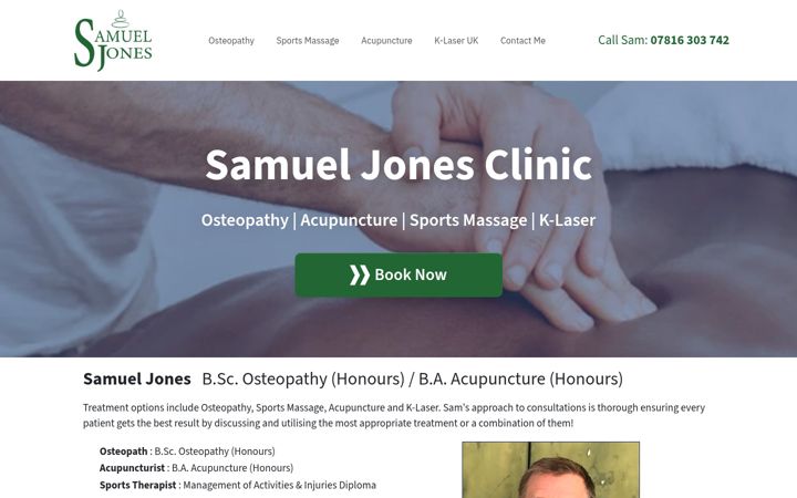 Screenshot of massageludlow.co.uk