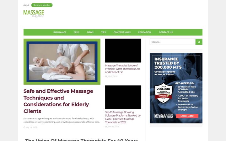 Screenshot von massagemag.com