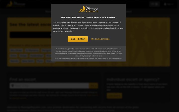 Екранна снимка на massagerepublic.com