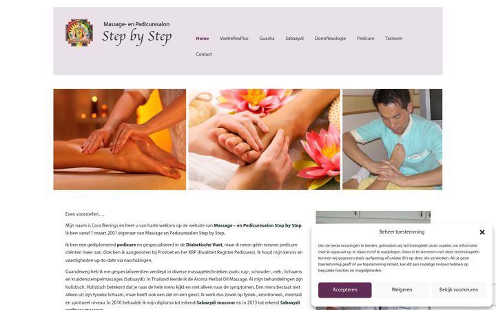 Screenshot of massagesalon-stepbystep.nl