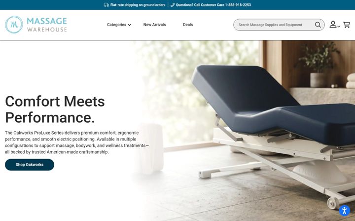 Screenshot di massagewarehouse.com