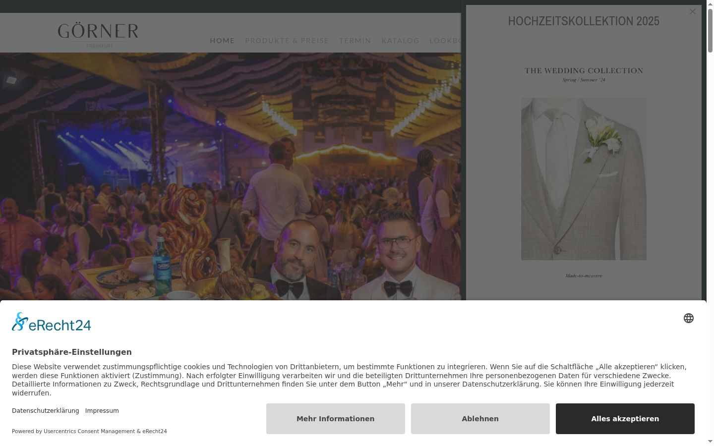 Screenshot of the consent banner shown before any interaction