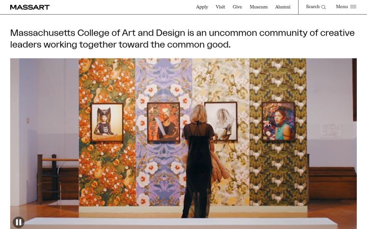 Screenshot of massart.edu