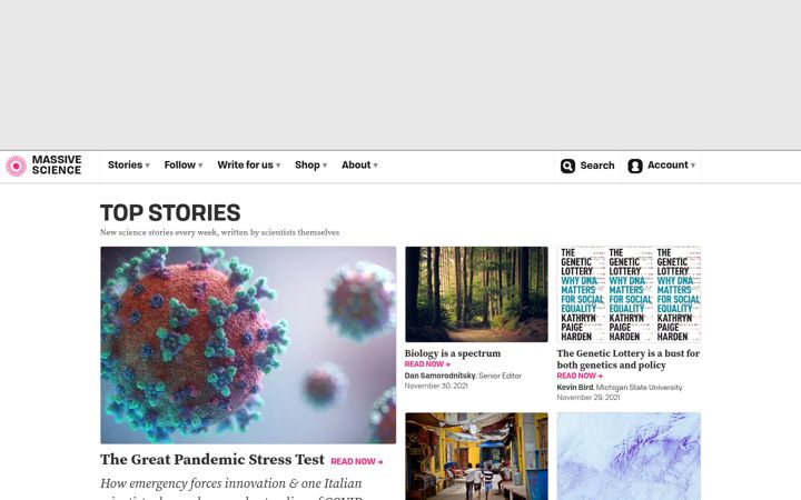 Screenshot of massivesci.com