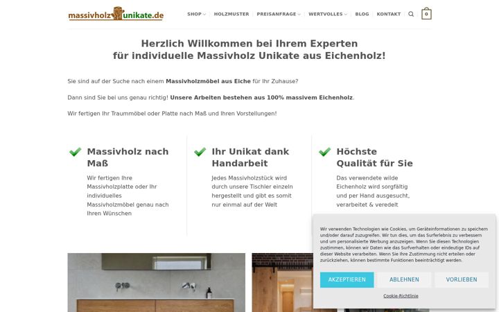 Zrzut ekranu massivholz-unikate.de