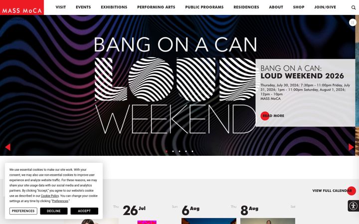 Screenshot of massmoca.org