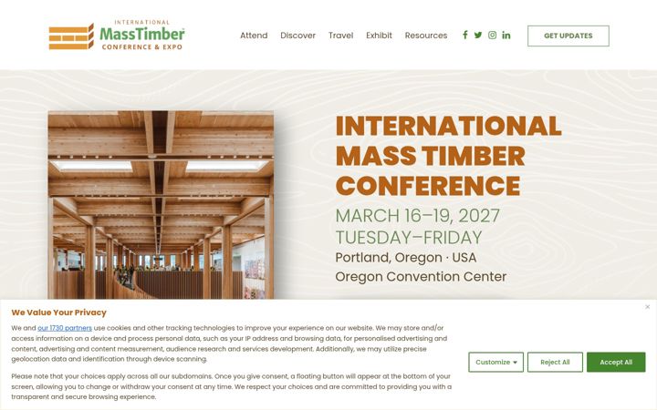 Screenshot of masstimberconference.com