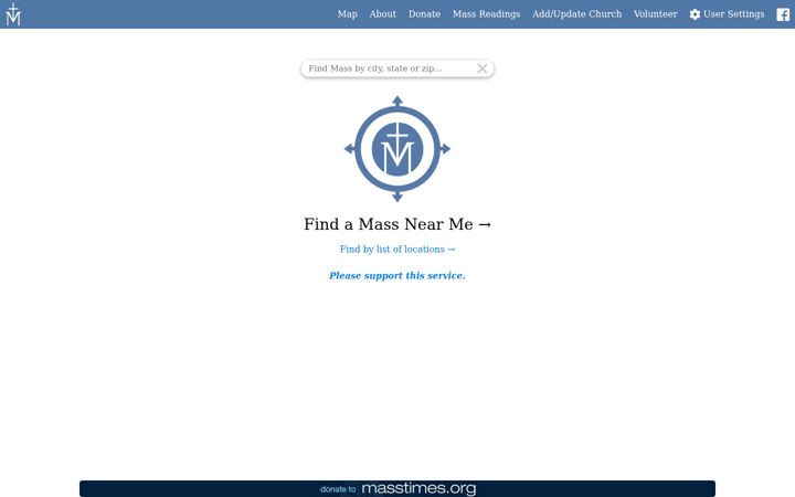 Screenshot of masstimes.org