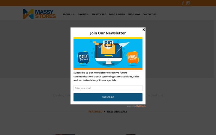 Screenshot of massystoresgy.com