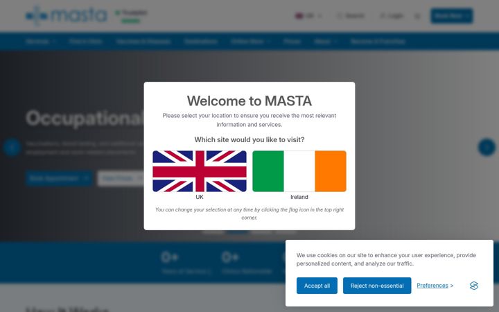 Kuvakaappaus sivustosta masta.com