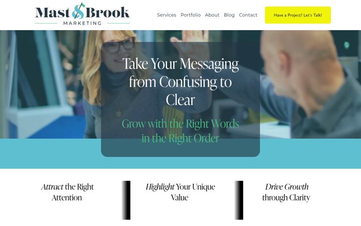 Screenshot of mastandbrook.com
