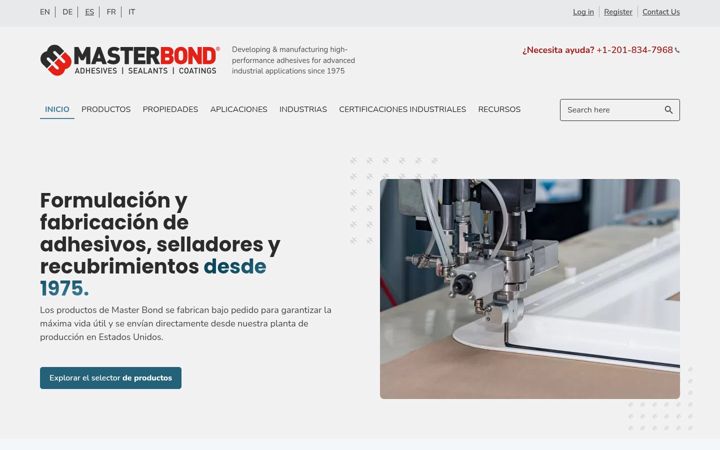 Screenshot of masterbond-es.com