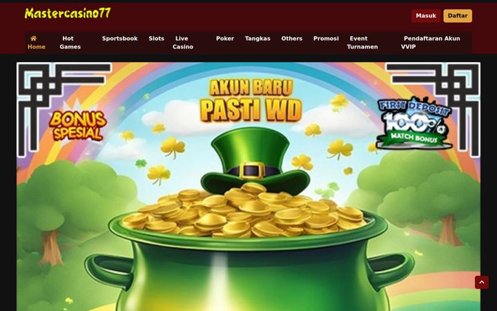 Screenshot of mastercasino77.com