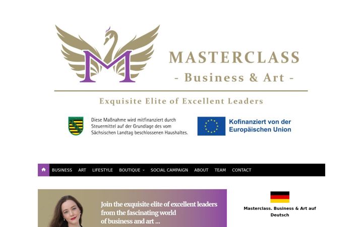 Screenshot of masterclassmagazine.com