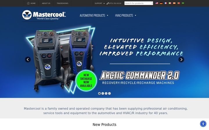 Screenshot of mastercool.com