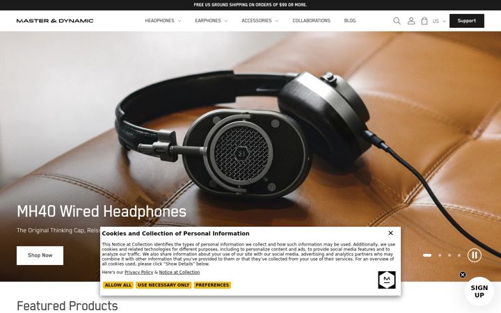 Screenshot of masterdynamic.eu