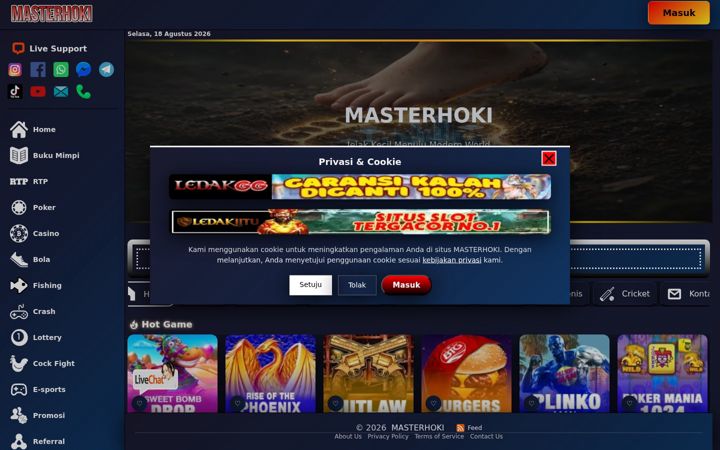 Screenshot of masterhoki.it.com