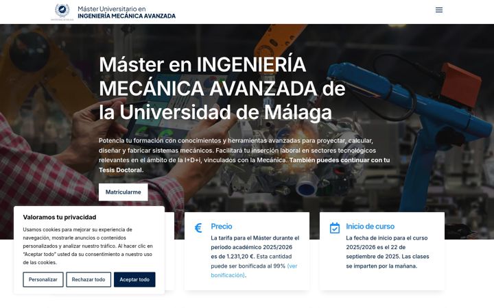 Screenshot of masteringenieriamecanica.com