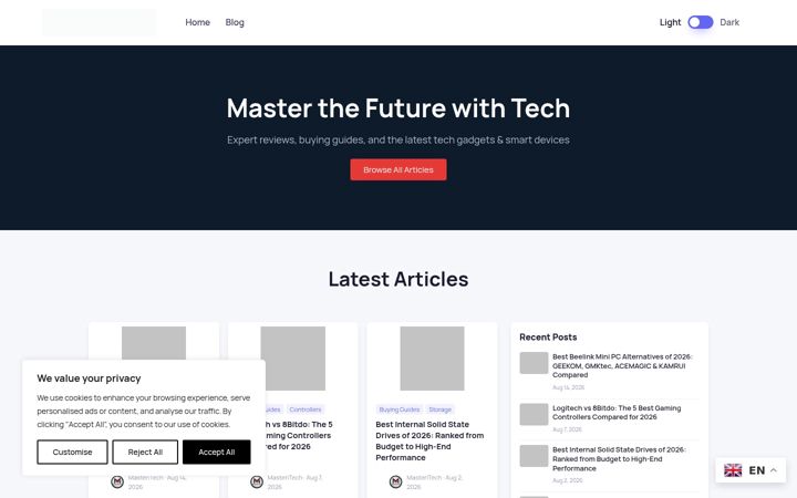 Screenshot of masteritech.com