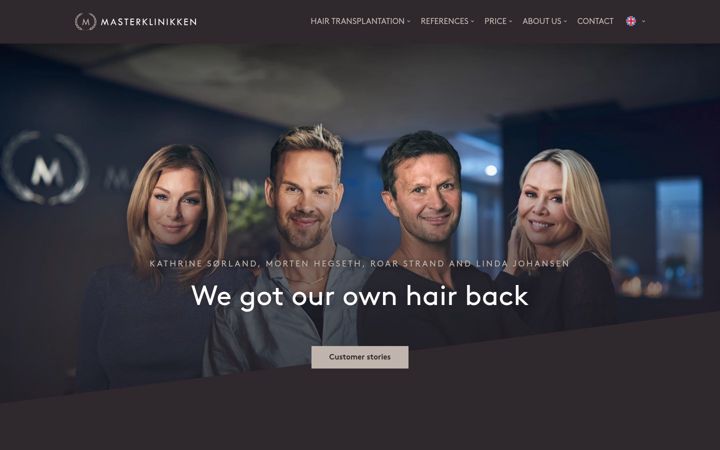 Screenshot of masterklinikken.com