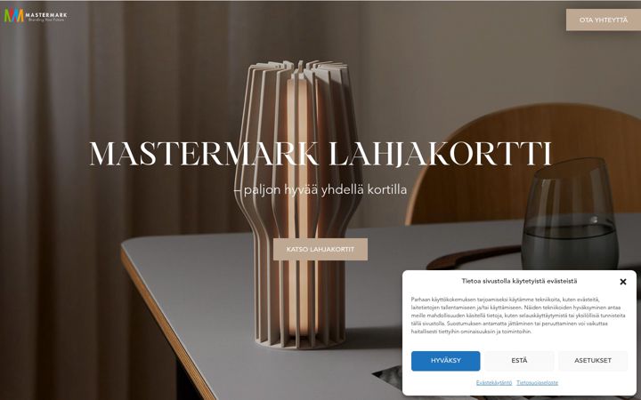 Screenshot of mastermarklahjakortti.fi