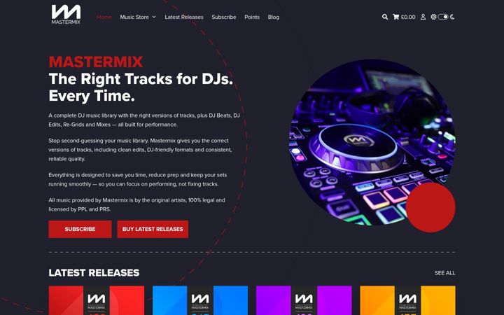 Screenshot of mastermixdj.com