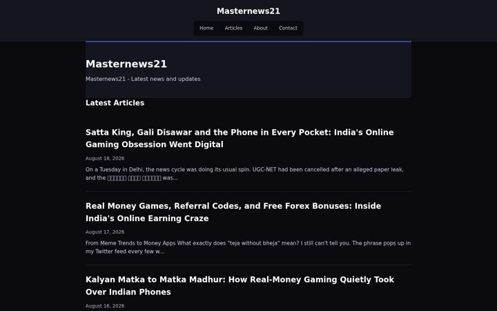Screenshot of masternews21.com