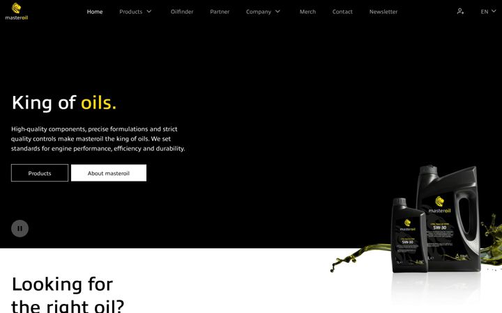 Screenshot of masteroil.com