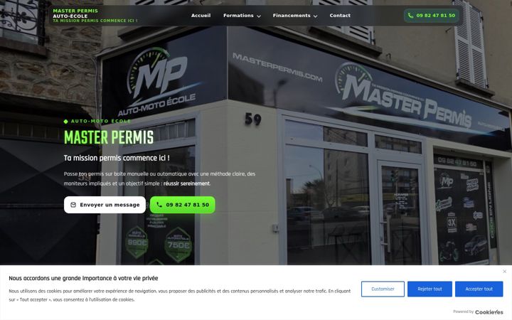 Screenshot of masterpermis.com