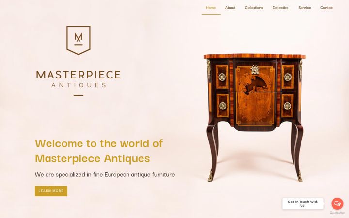 Snímek obrazovky masterpiece-antiques.com