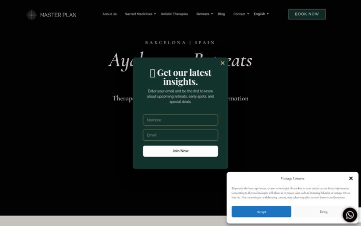 Screenshot of masterplanretreat.com
