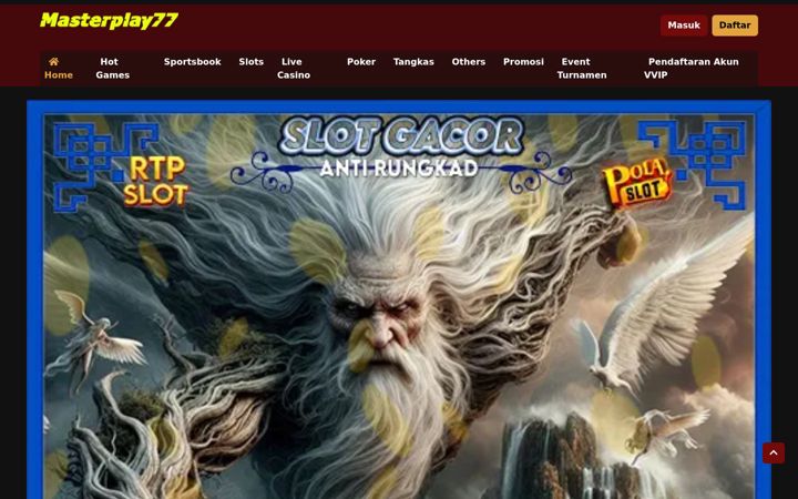 Screenshot of masterplay77.com