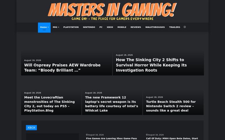 Screenshot of mastersingaming.com