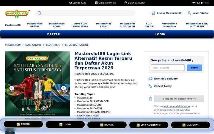 Screenshot stránky masterslot88yes.site