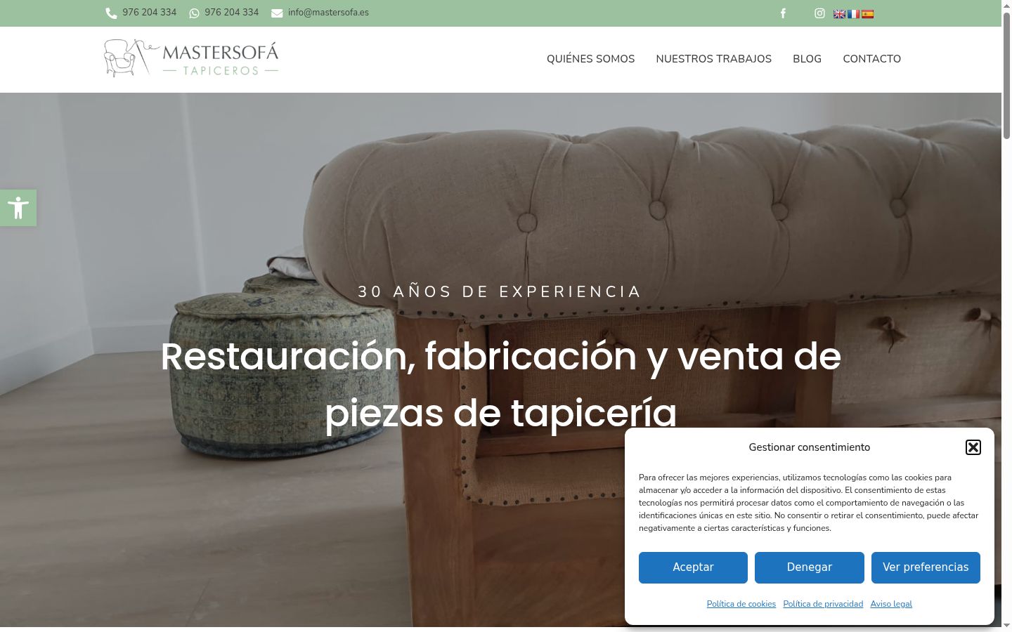 Screenshot of the consent banner shown before any interaction