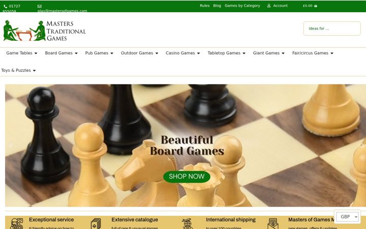 Snimka zaslona za mastersofgames.com