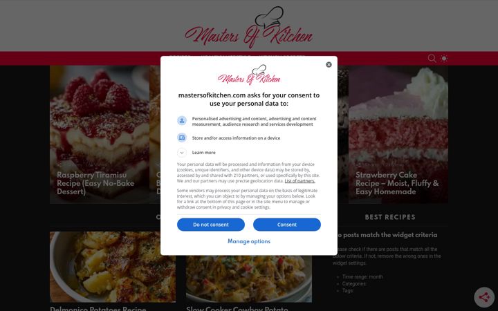 Screenshot of mastersofkitchen.com