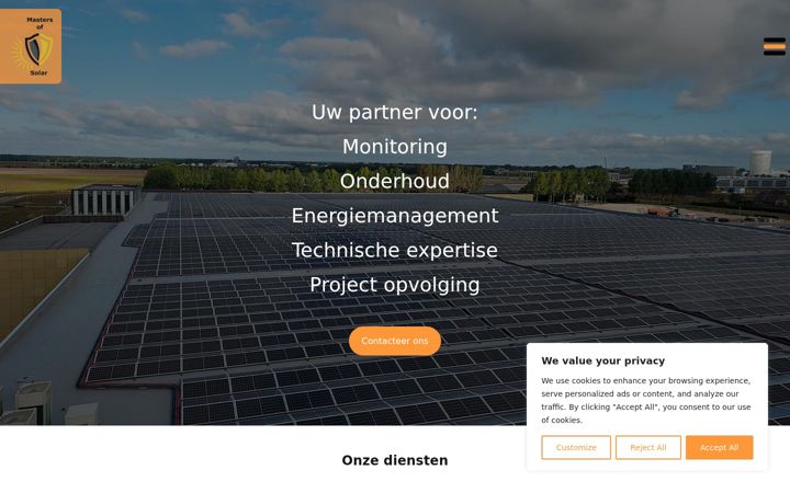 Screenshot of mastersofsolar.com